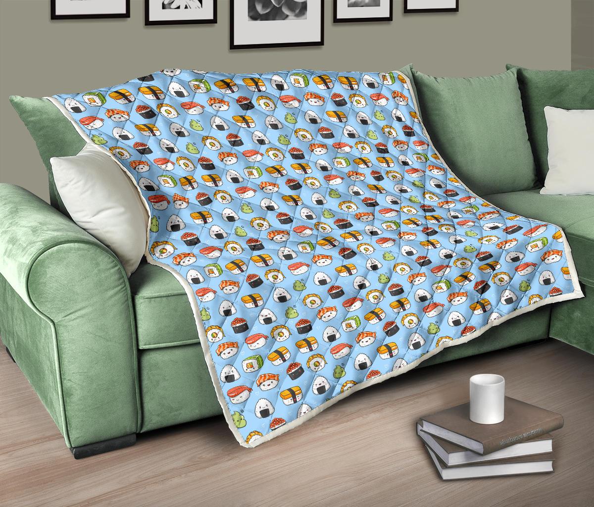 Sushi Cartoon Design Premium Quilt-JTAMIGO.COM
