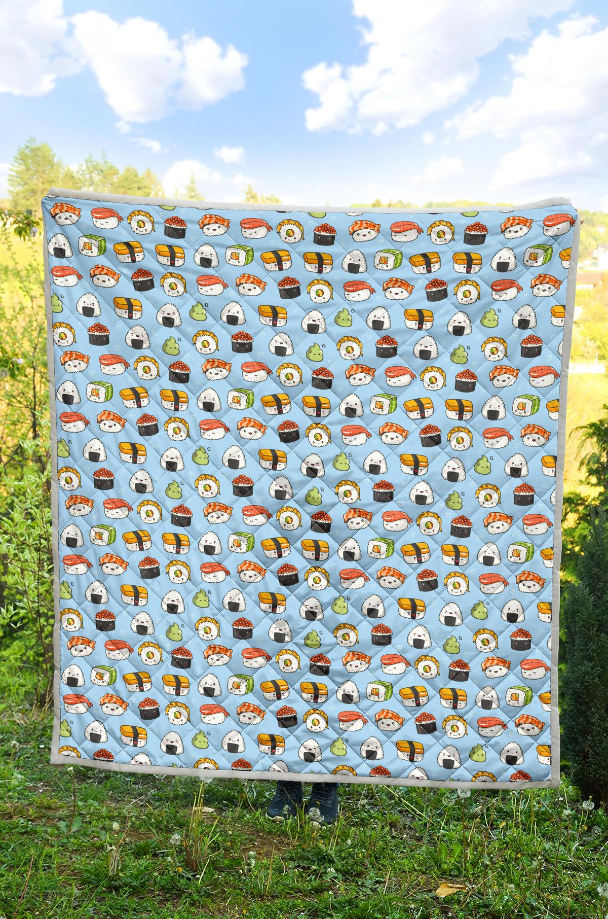 Sushi Cartoon Design Premium Quilt-JTAMIGO.COM