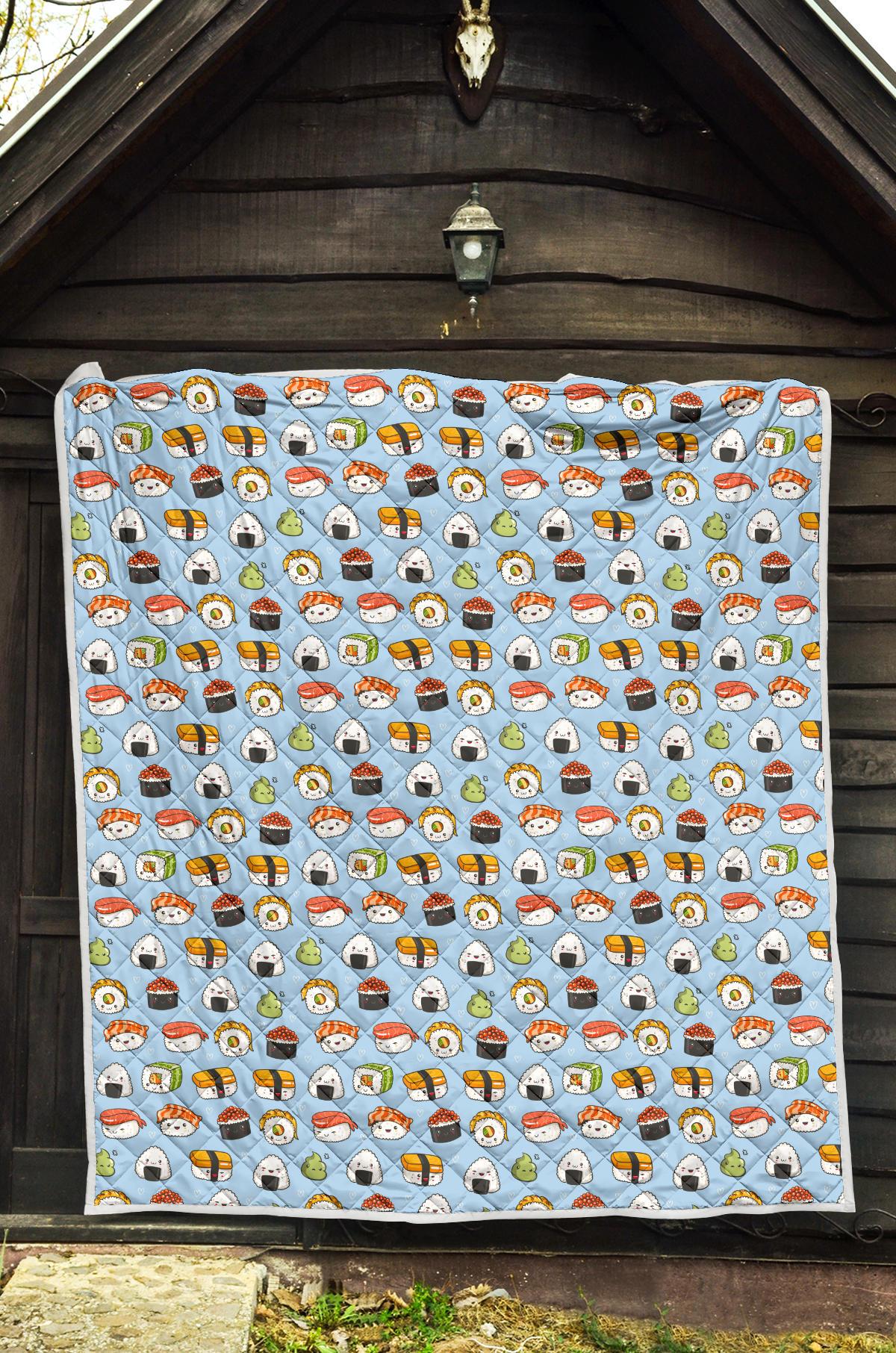 Sushi Cartoon Design Premium Quilt-JTAMIGO.COM