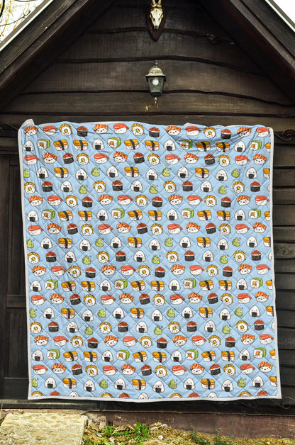 Sushi Cartoon Design Premium Quilt-JTAMIGO.COM