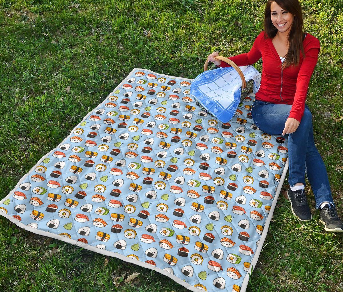 Sushi Cartoon Design Premium Quilt-JTAMIGO.COM