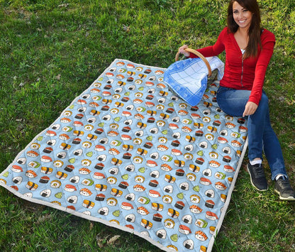 Sushi Cartoon Design Premium Quilt-JTAMIGO.COM