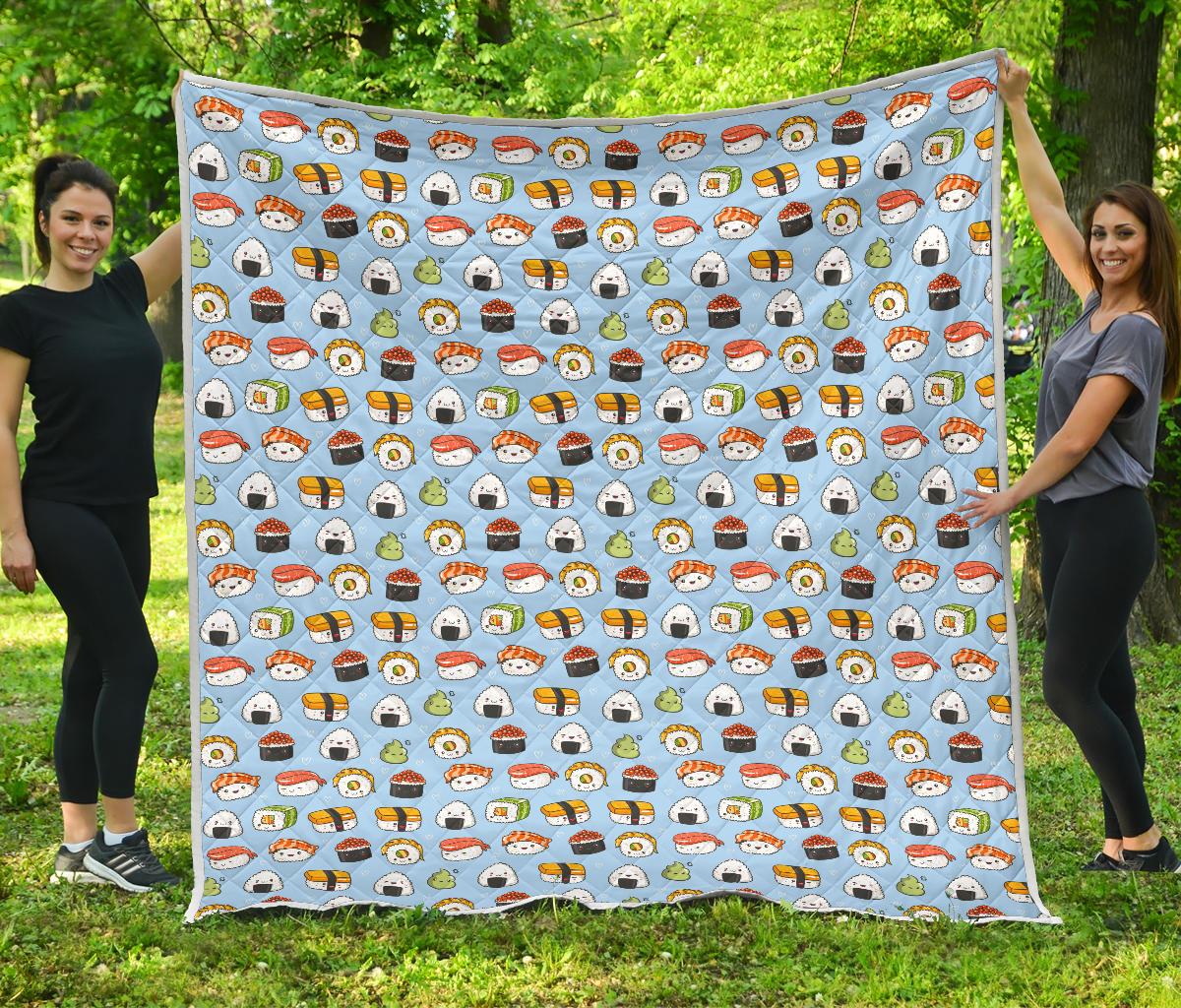 Sushi Cartoon Design Premium Quilt-JTAMIGO.COM