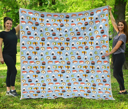 Sushi Cartoon Design Premium Quilt-JTAMIGO.COM