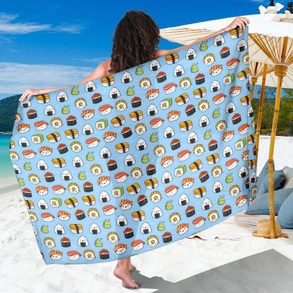 Sushi Cartoon Design Sarong Pareo Wrap