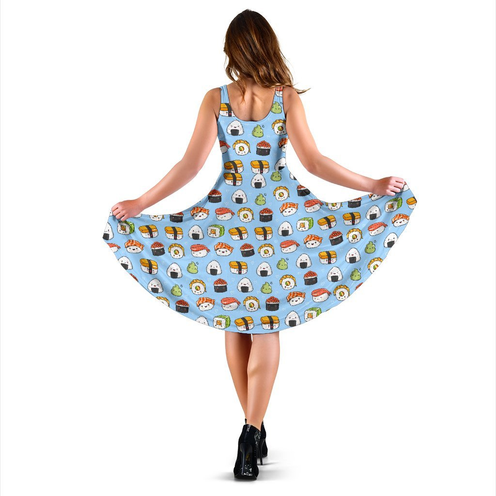 Sushi Cartoon Design Sleeveless Dress