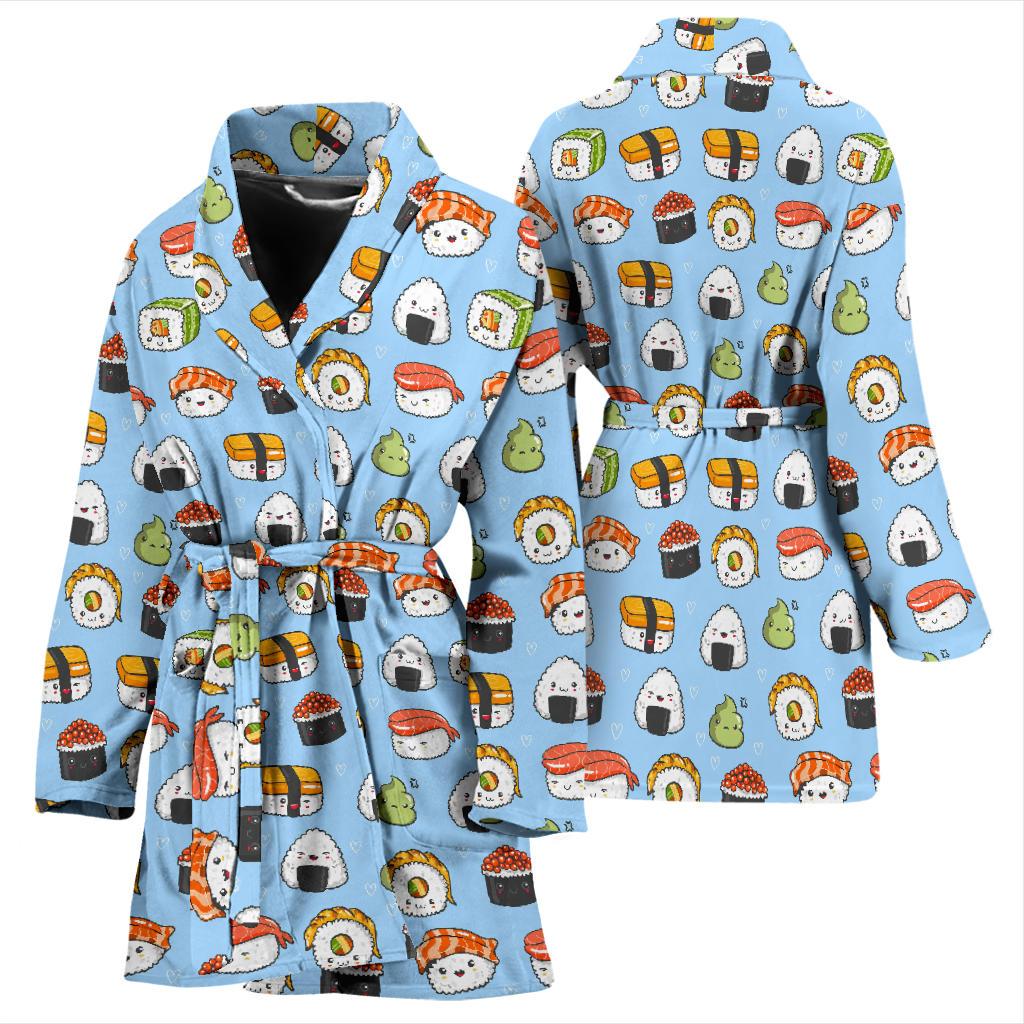 Sushi Cartoon Design Women Bath Robe-JTAMIGO.COM