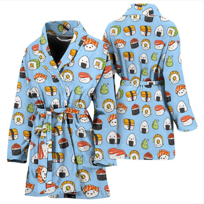 Sushi Cartoon Design Women Bath Robe-JTAMIGO.COM