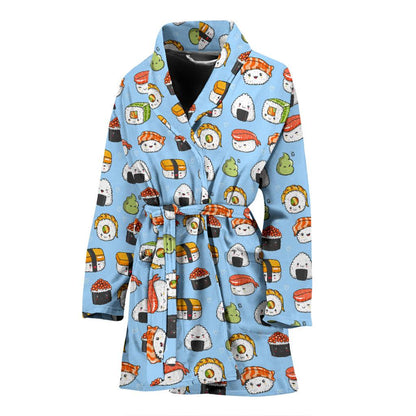 Sushi Cartoon Design Women Bath Robe-JTAMIGO.COM