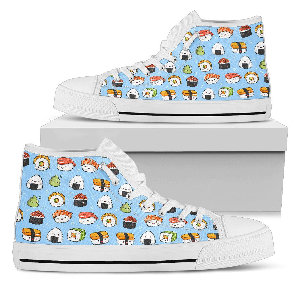 Sushi Cartoon Design Women High Top Shoes