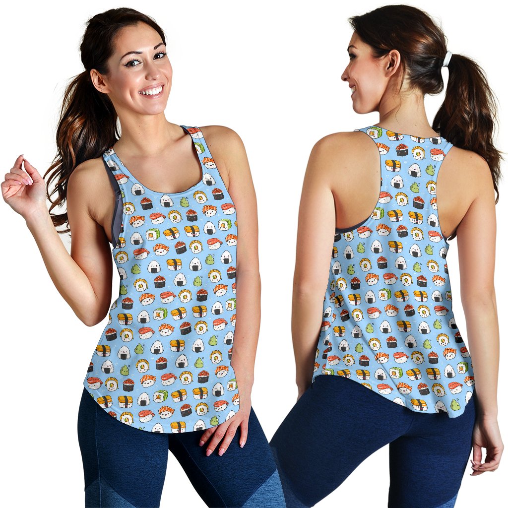 Sushi Cartoon Design Women Racerback Tank Top