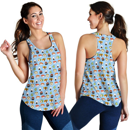 Sushi Cartoon Design Women Racerback Tank Top