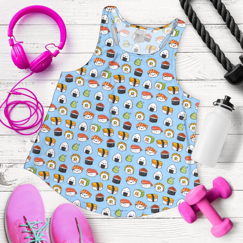 Sushi Cartoon Design Women Racerback Tank Top