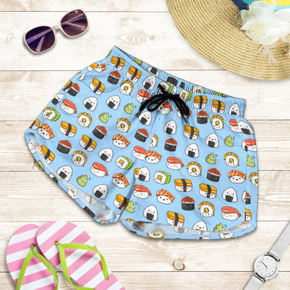 Sushi Cartoon Design Women Shorts-JTAMIGO.COM