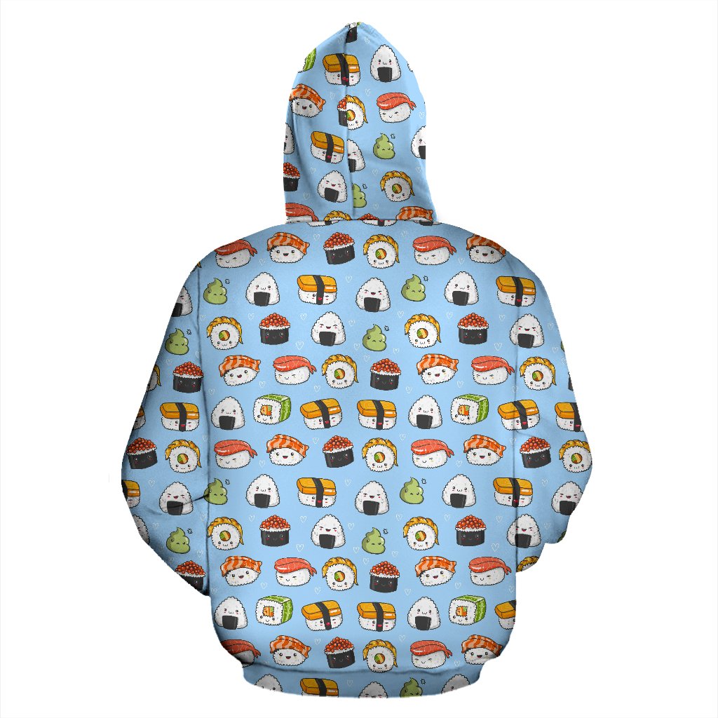 Sushi Cartoon Design Zip Up Hoodie