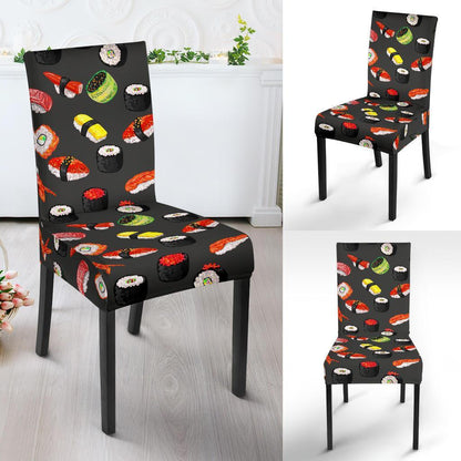 Sushi Design Print Dining Chair Slipcover-JTAMIGO.COM