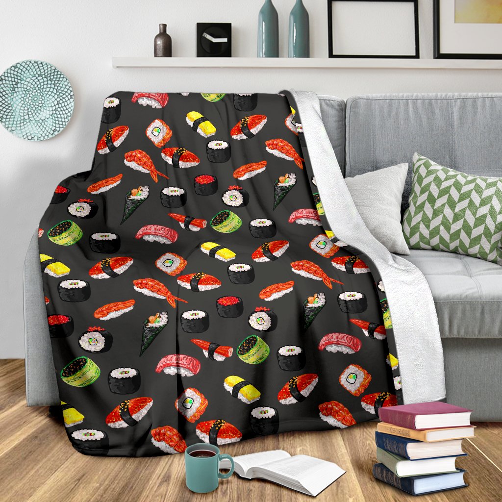 Sushi Design Print Fleece Blanket