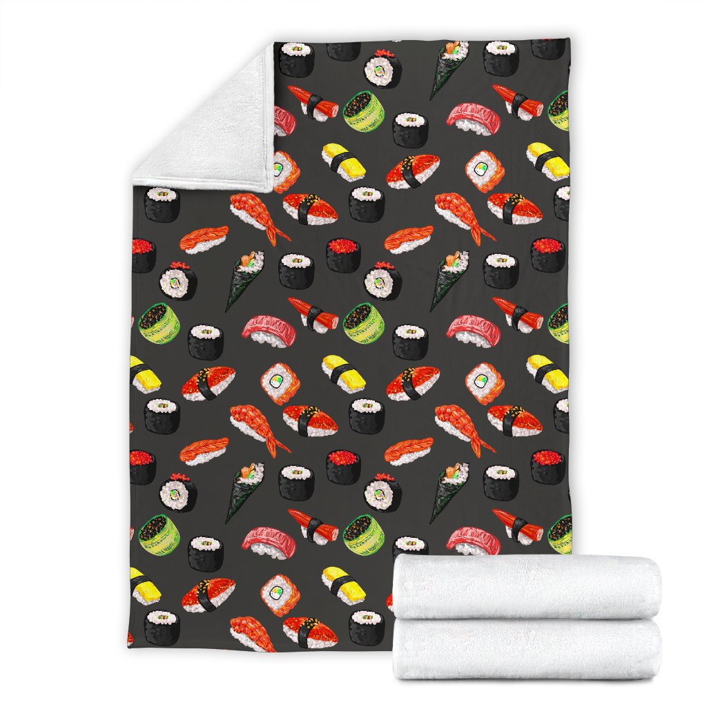 Sushi Design Print Fleece Blanket