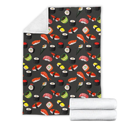 Sushi Design Print Fleece Blanket