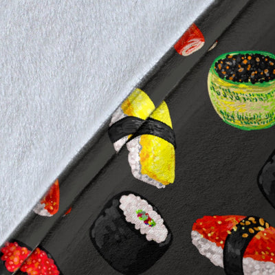 Sushi Design Print Fleece Blanket