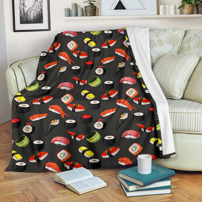 Sushi Design Print Fleece Blanket
