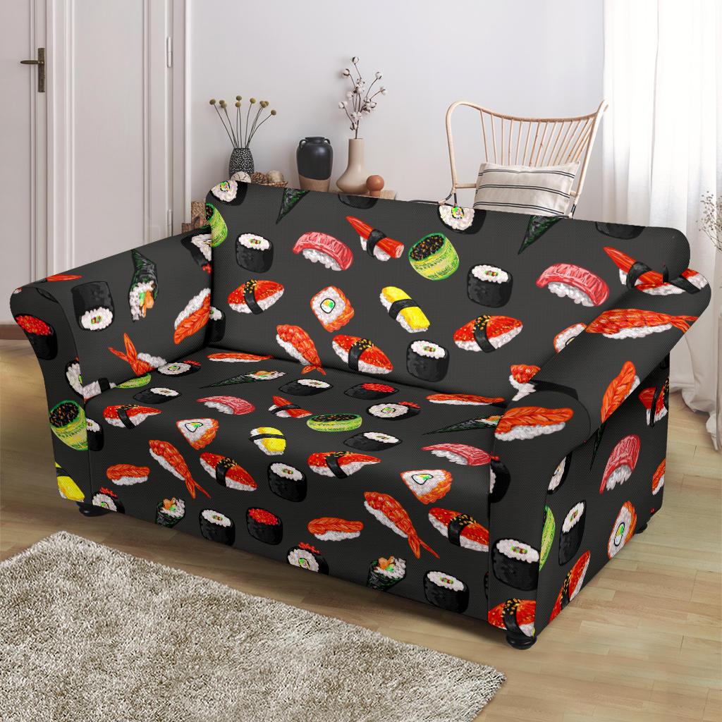 Sushi Design Print Loveseat Slipcover-JTAMIGO.COM