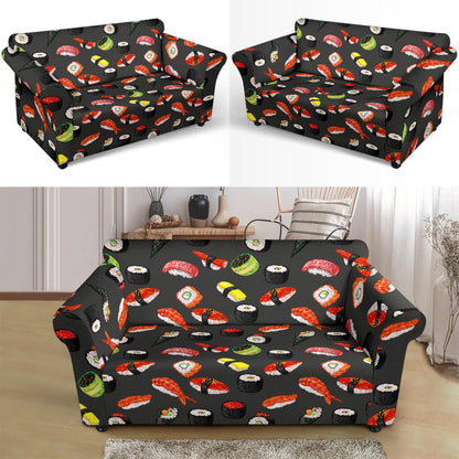 Sushi Design Print Loveseat Slipcover-JTAMIGO.COM