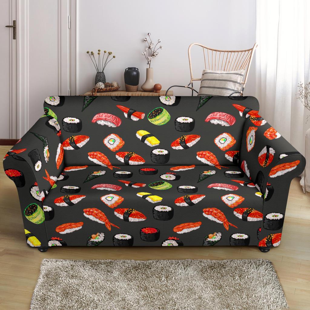 Sushi Design Print Loveseat Slipcover-JTAMIGO.COM