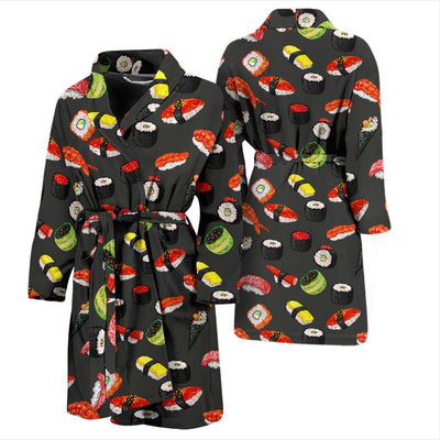 Sushi Design Print Men Bath Robe-JTAMIGO.COM