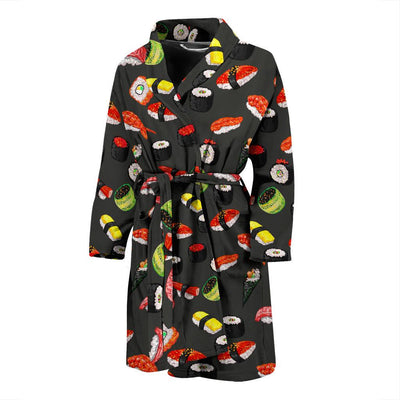 Sushi Design Print Men Bath Robe-JTAMIGO.COM