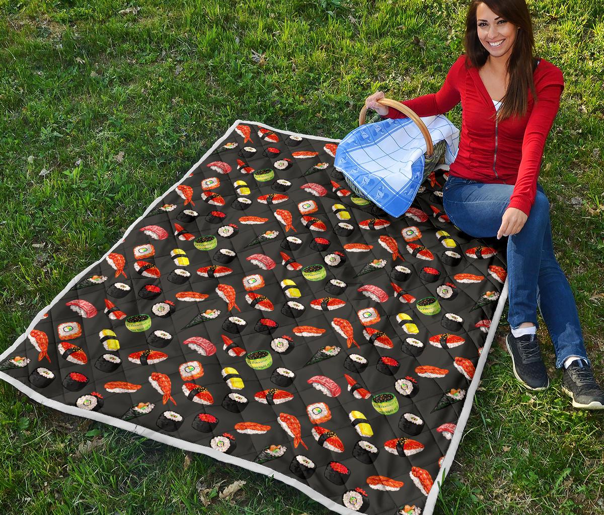 Sushi Design Print Premium Quilt-JTAMIGO.COM