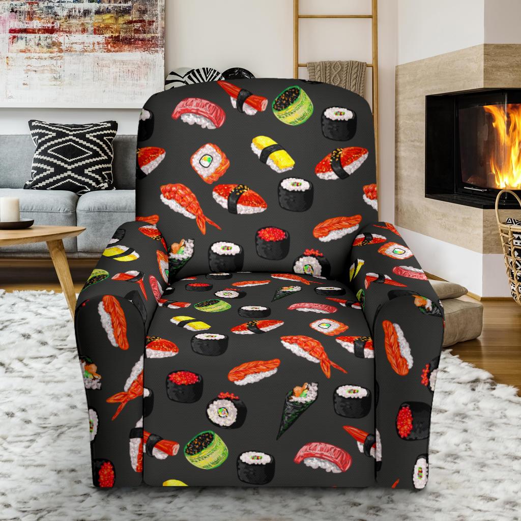 Sushi Design Print Single Sofa Slipcover -JTAMIGO.COM