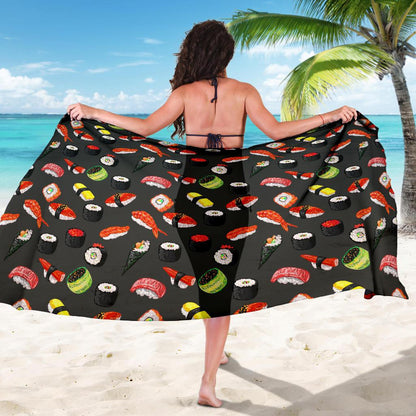 Sushi Design Print Sarong Pareo Wrap