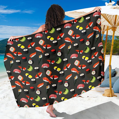 Sushi Design Print Sarong Pareo Wrap