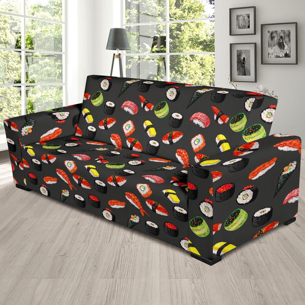 Sushi Design Print Sofa Slipcover-JTAMIGO.COM