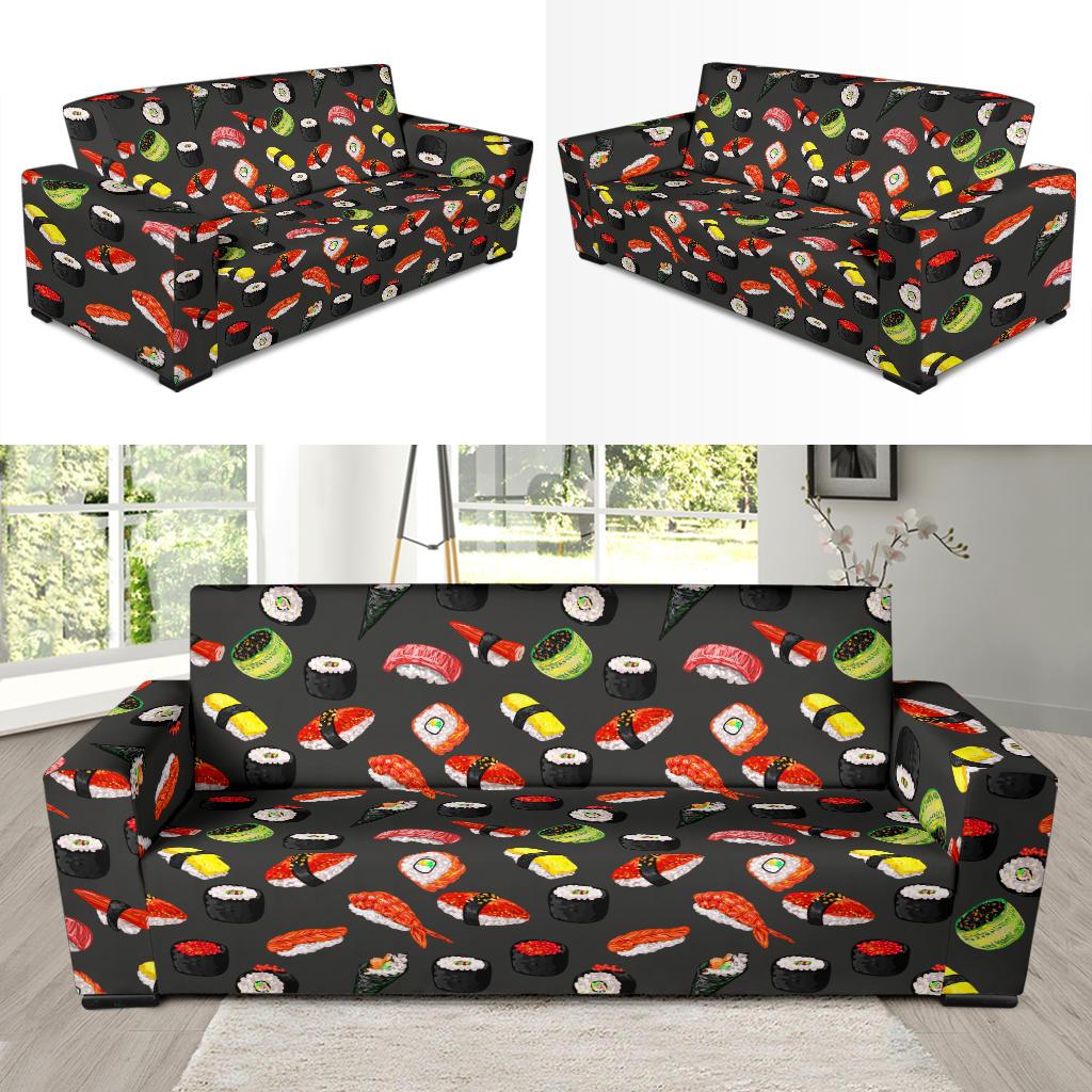 Sushi Design Print Sofa Slipcover-JTAMIGO.COM