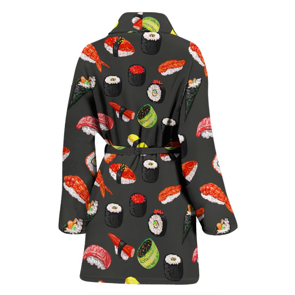 Sushi Design Print Women Bath Robe-JTAMIGO.COM