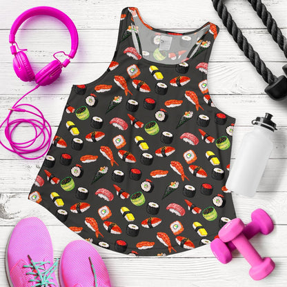 Sushi Design Print Women Racerback Tank Top