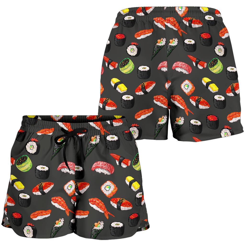 Sushi Design Print Women Shorts-JTAMIGO.COM