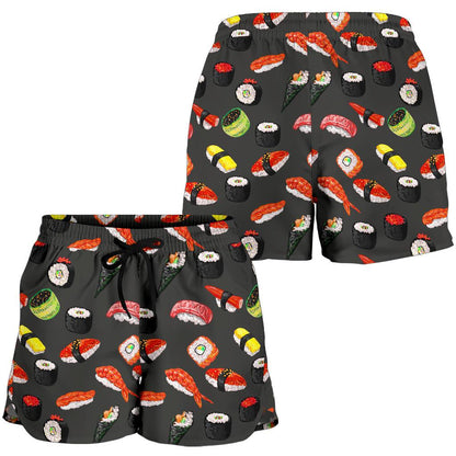 Sushi Design Print Women Shorts-JTAMIGO.COM