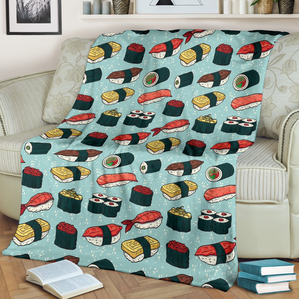 Sushi Pattern Design Fleece Blanket