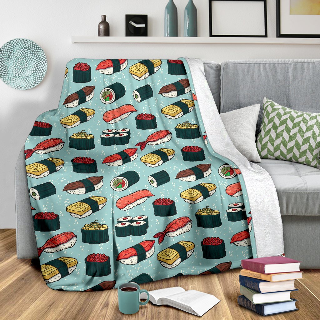 Sushi Pattern Design Fleece Blanket