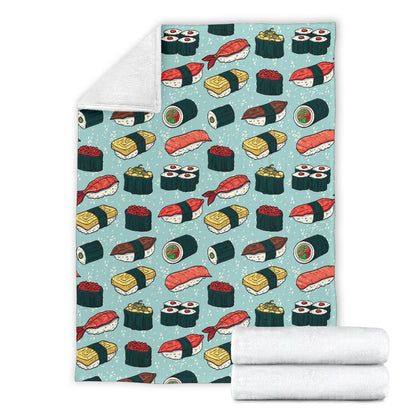 Sushi Pattern Design Fleece Blanket