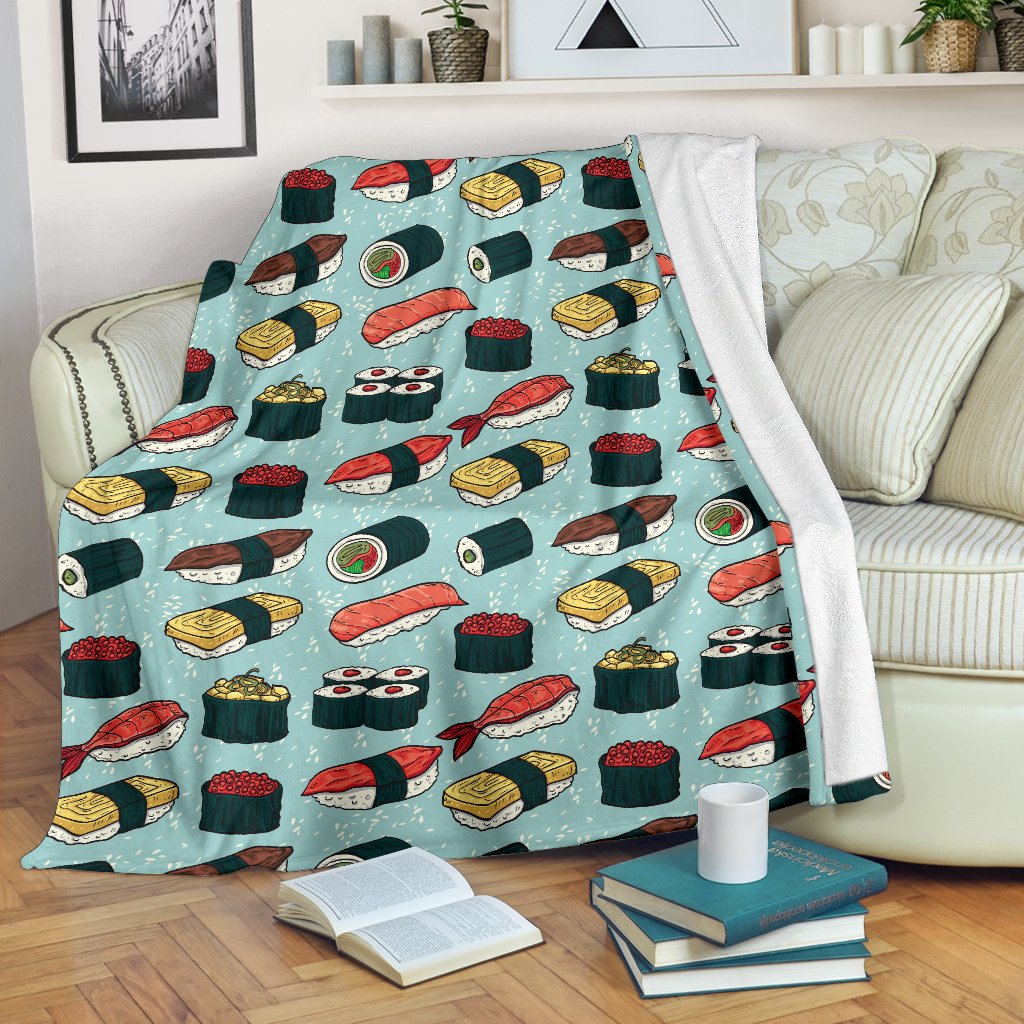 Sushi Pattern Design Fleece Blanket
