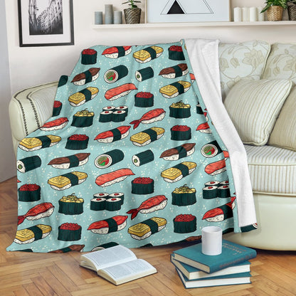 Sushi Pattern Design Fleece Blanket