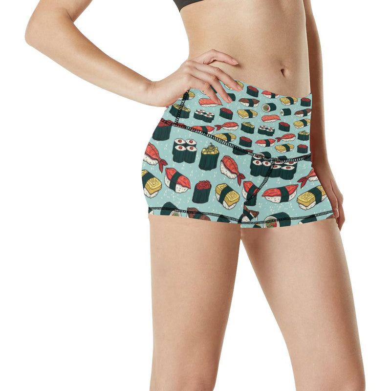 Sushi Pattern Design High Waisted Spandex Shorts-JTAMIGO.COM