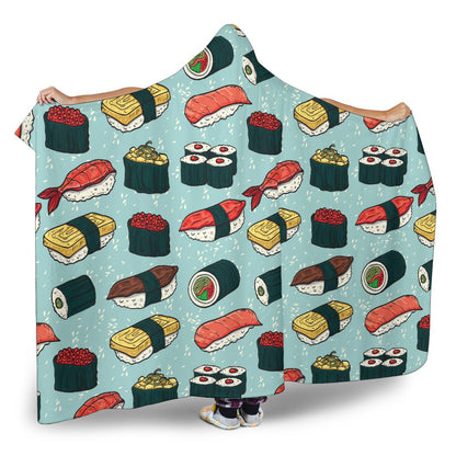 Sushi Pattern Design Hooded Blanket-JTAMIGO.COM