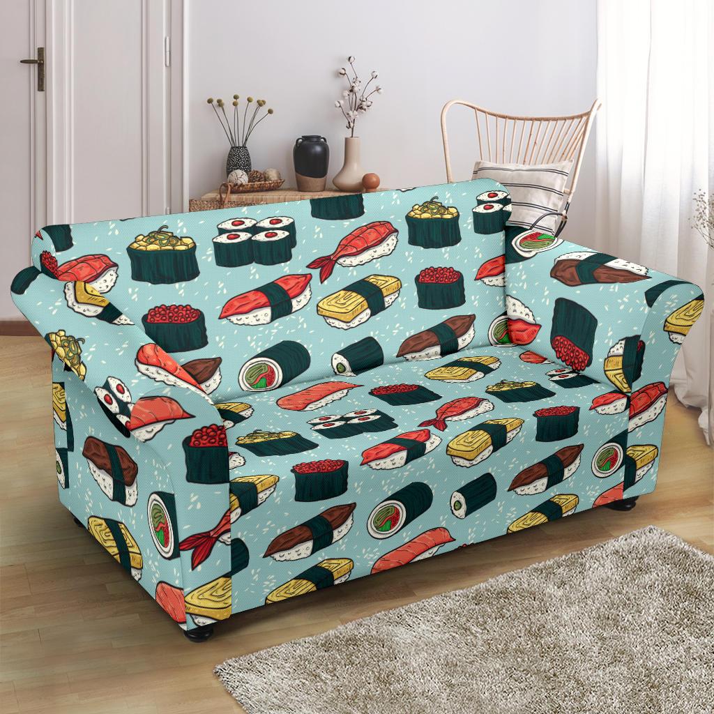 Sushi Pattern Design Loveseat Slipcover-JTAMIGO.COM