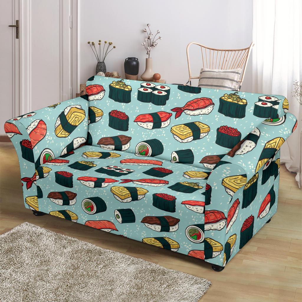 Sushi Pattern Design Loveseat Slipcover-JTAMIGO.COM