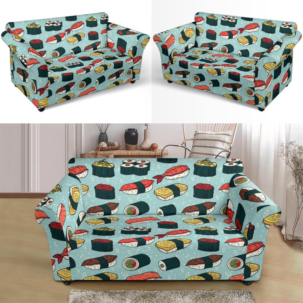 Sushi Pattern Design Loveseat Slipcover-JTAMIGO.COM